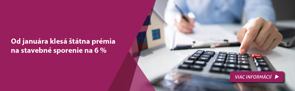 Od januára klesá štátna prémia na stavebné sporenie na 6 %