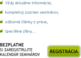 Registrácia bezplatného Kalendára seminárov