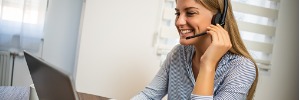 Home office telemarketingového pracovníka