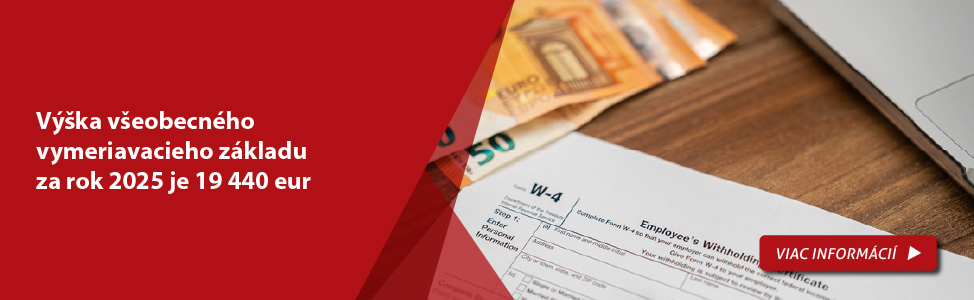 V��ka v�eobecn�ho vymeriavacieho z�kladu za rok 2025 je 19 440 eur