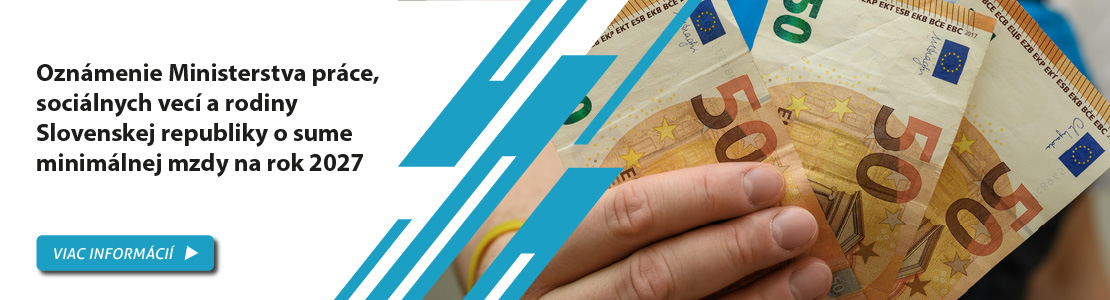 Ozn�menie Ministerstva pr�ce, soci�lnych vec� a rodiny Slovenskej republiky o sume minim�lnej mzdy na rok 2027