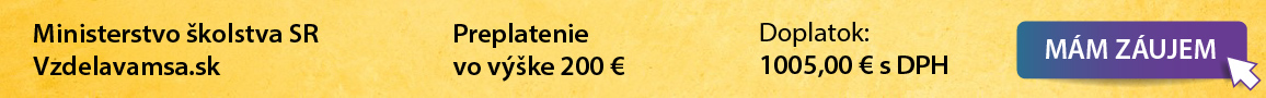 Odkaz na vzdelavamsa.sk - možnosť nechať si preplatiť 200 € na absolvovanie kurzu