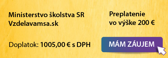 Odkaz na vzdelavamsa.sk - možnosť nechať si preplatiť 200 € na absolvovanie kurzu